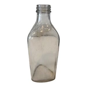 Vintage Norwich Clear Glass Apothecary Bottle Embossed Triangular Medicine Jar
